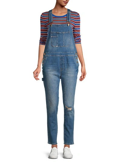 Shop Frame Le Garcon Denim Overalls In Landmark