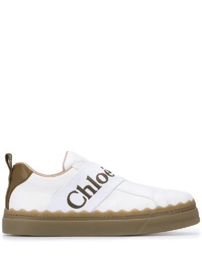 Shop Chloé Lauren Strap Sneakers In White