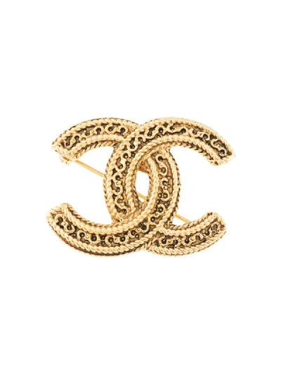 Pre-owned Chanel Coco Cc Brooch In Gold