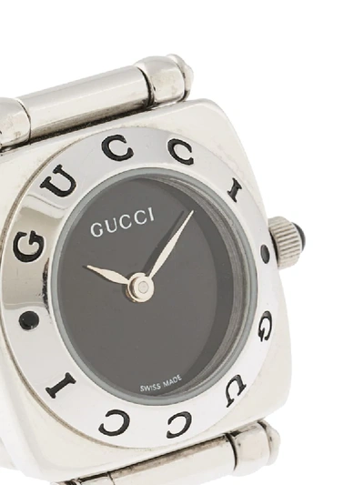 Pre-owned Gucci  Cut-out Chain Wrist Watch In Silver