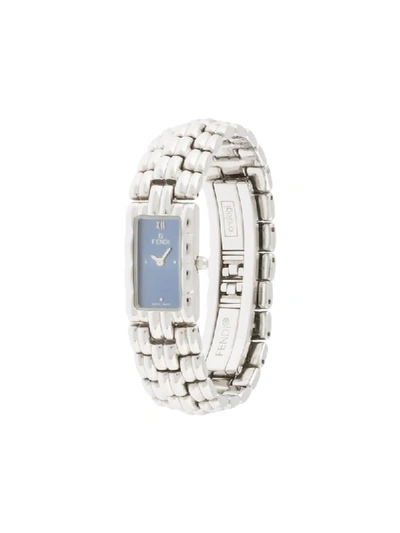 Pre-owned Fendi  Rectangular Skinny Wrist Watch In Silver