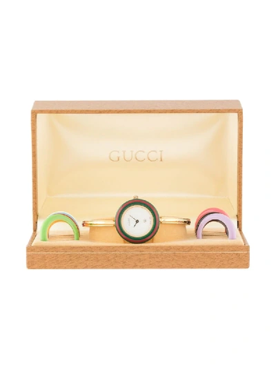 Pre-owned Gucci  Change Bezel Wrist Watch In Gold