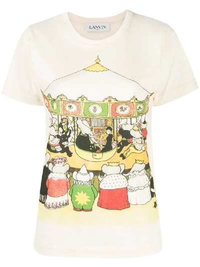Shop Lanvin Babar Carousel Print T-shirt In Neutrals