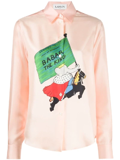 Shop Lanvin King Babar Print Shirt In Pink