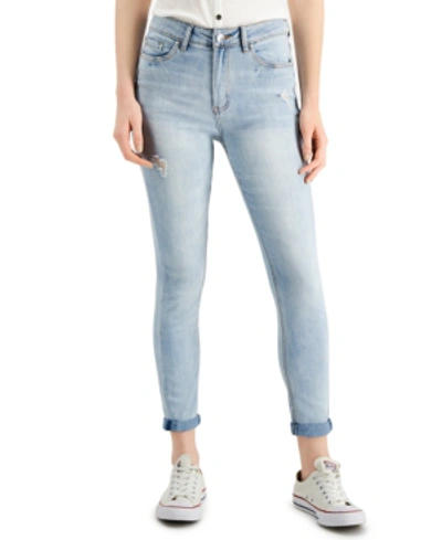 Shop Almost Famous Cuffed Ripped Jeans In Dark Wash