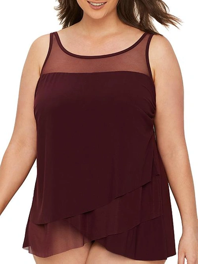 Shop Miraclesuit Plus Size Illusionists Mirage Underwire Tankini Top In Shiraz