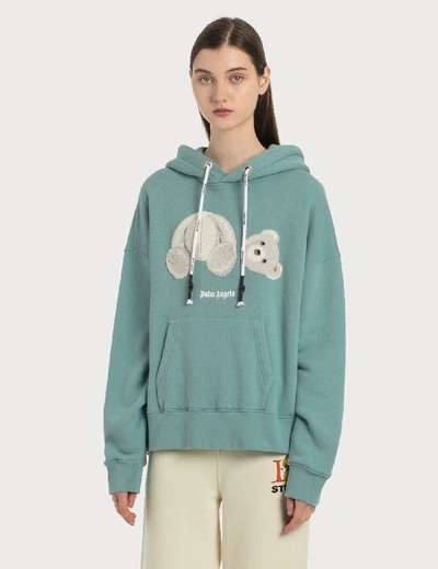 Shop Palm Angels Ice Bear Hoodie In Blue