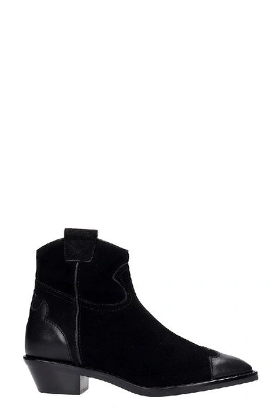 Shop See By Chloé Texan Ankle Boots In Black Suede And Leather