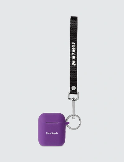 Shop Palm Angels Logo Airpods Case In Purple