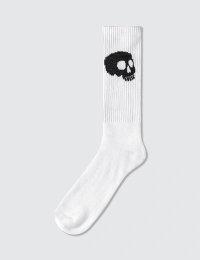 Shop Palm Angels Skull Socks In White