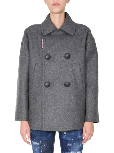 Shop Dsquared2 Double-breasted Jacket In Grigio
