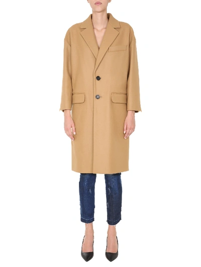 Shop Dsquared2 Long Coat In Beige