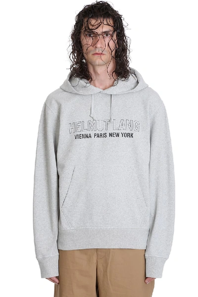 Shop Helmut Lang Standard Hoodie Sweatshirt In Grey Cotton