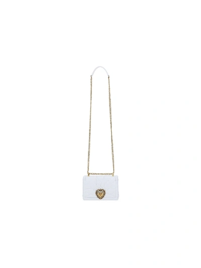 Shop Dolce & Gabbana Devotion Shoulder Bag In Bianco Ottico