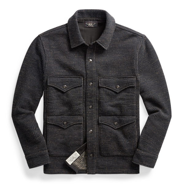 Double Rl Fleece Shirt Jacket In Black ModeSens