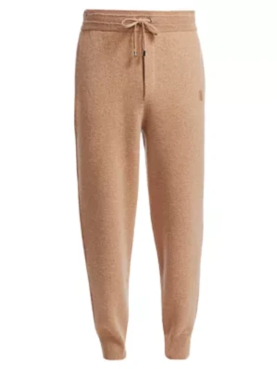 Shop Burberry Cashmere-blend Joggers In Pale Coffee