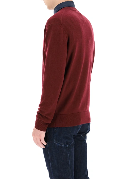 Shop Kenzo Wool Sweater With Tiger Patch In Red,brown