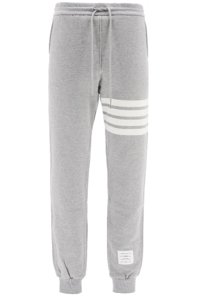 Thom Browne 4 Bar Cotton Sweatpants In Grey