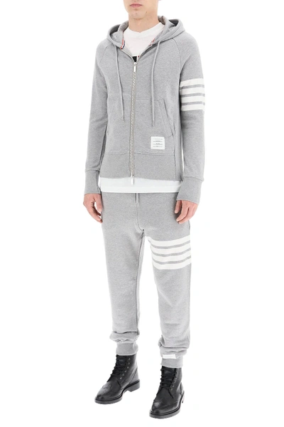 Thom Browne 4 Bar Cotton Sweatpants In Grey
