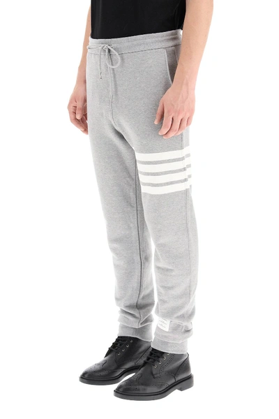 Thom Browne 4 Bar Cotton Sweatpants In Grey