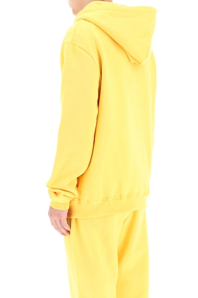 Shop 424 Hooded Sweatshirt With Logo Embroidery In Yellow