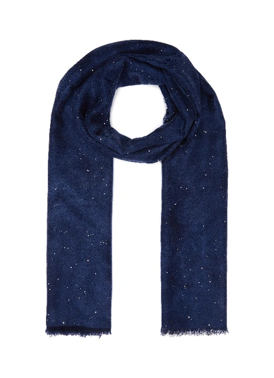 Shop Ama Pure Starlight Cashmere Scarf In Blue