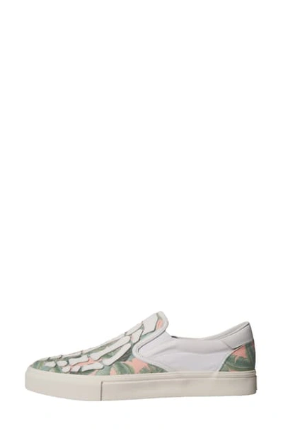 Shop Amiri Banana Leaf Skel Toe Slip-on Sneaker In Green/ Peach/ White