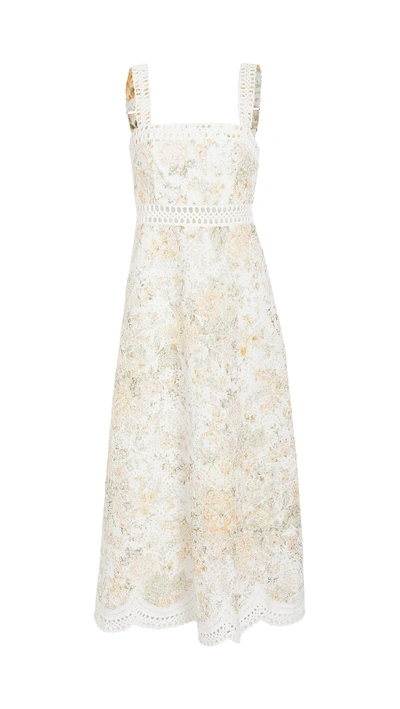 Shop Zimmermann Amelie Embroidered Sundress In Ivory Floral