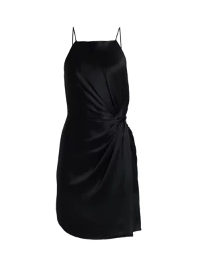 Shop Alexander Wang T Silk Charmeuse Apron Dress In Black