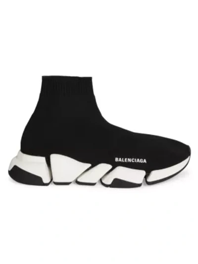 Shop Balenciaga Men's Speed 2.0 Sneakers In Black White