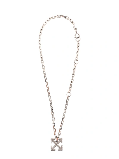 Shop Off-white Necklace In Silver