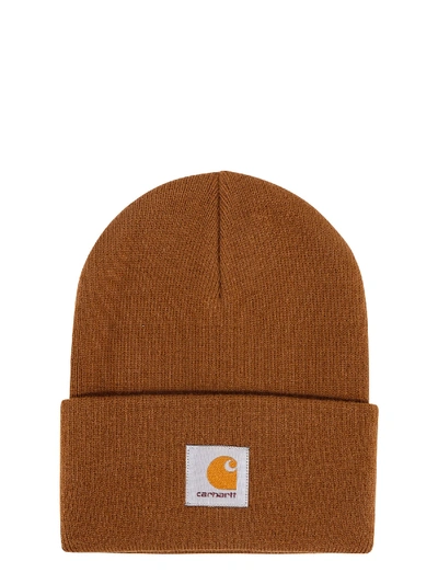 Carhartt Logo-patch Beanie In Brown