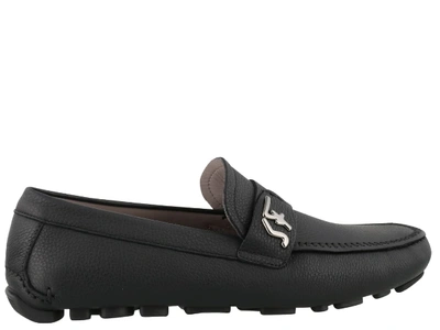 Shop Ferragamo Driver Loafers In Black