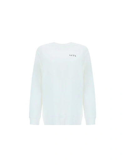 Shop Valentino Sweatshirt In Bianco/nero