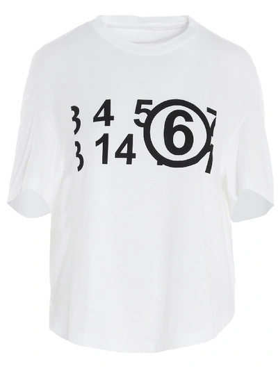 Shop Mm6 Maison Margiela Circular T-shirt In White