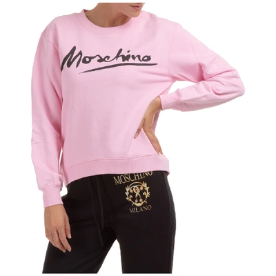 Shop Moschino Doppia Gg Sweatshirt In Rosa