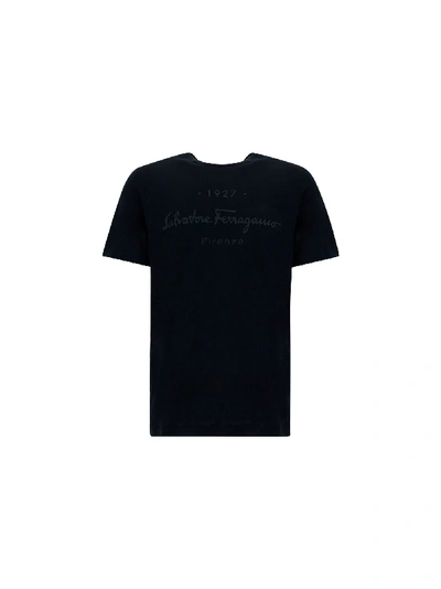 Shop Ferragamo T-shirt In Black/black