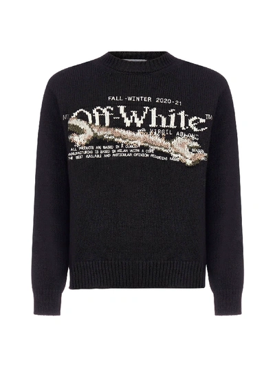 Shop Off-white Pascal Tool Wool-blend Sweater In Black White