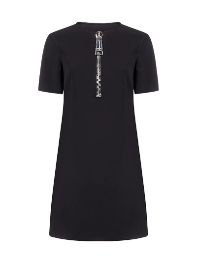 Shop Moschino Zip Viscose Dress In Black