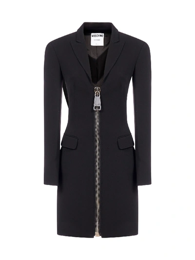 Shop Moschino Zip Viscose Blazer- Dress In Black