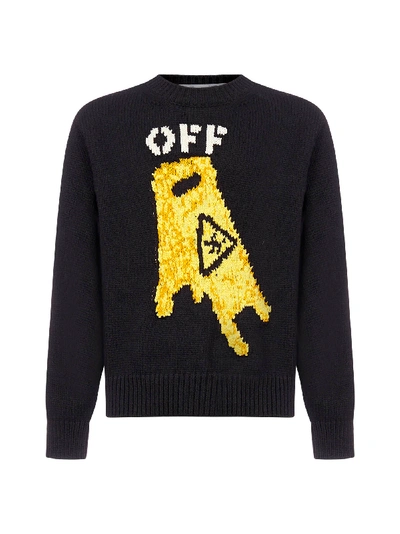 Shop Off-white Pascal Wet Floor Wool-blend Sweater In Black Yellow