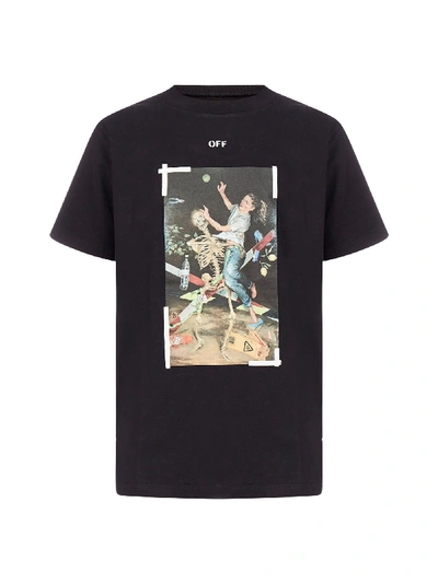 Shop Off-white Pascal Print Cotton T-shirt In Black White