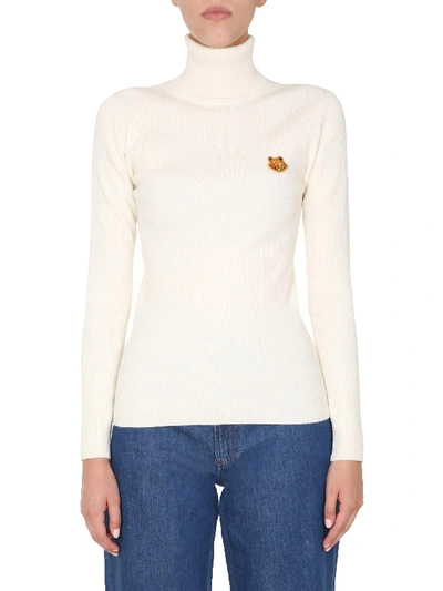 Shop Kenzo Turtleneck Sweater In Bianco
