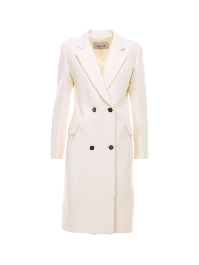 Shop Valentino Coat In White