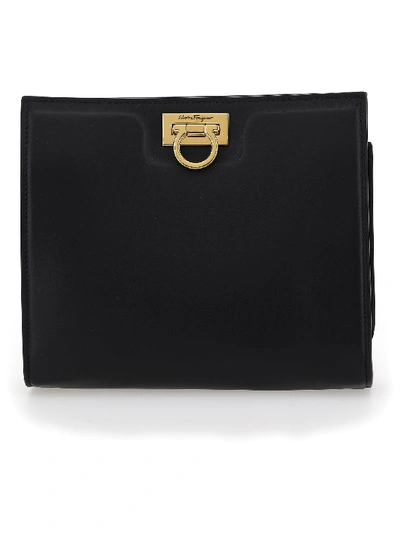 Shop Ferragamo Trifolio Clutch In Nero Nero