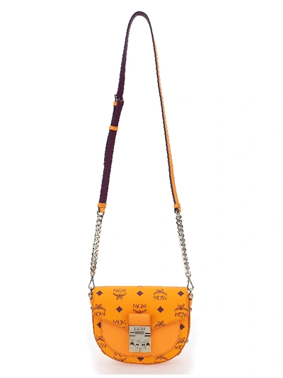 Shop Mcm Patricia Mini Crossbody Bag In Bright Marigold