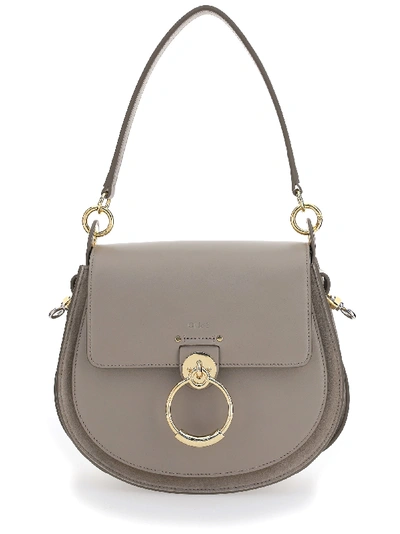 Shop Chloé Large Tess Shoulder Bag In Motty Grey