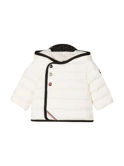 Shop Moncler White Pollen Down Jacket In Bianco