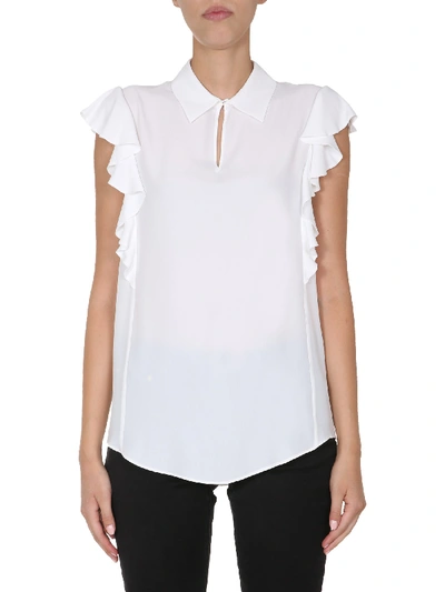 Shop Boutique Moschino V-neck Top In White