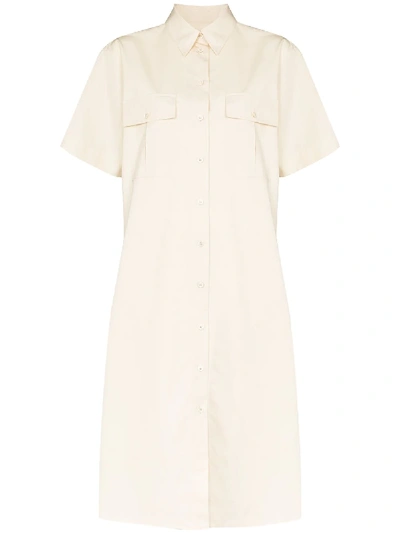 Shop Jil Sander Neema Cotton Shirtdress In Neutrals